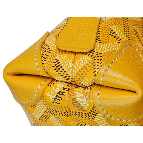 GOYARD Vendome Cosmetic Pouch Zip Gold Yellow + Dust Bag Tags - Picture 11 of 16